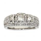 NEW Genuine 1.00ct Diamond 3 Stone Ring, 5.8g