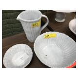 NEW porcelain pitcher and 2 bowls