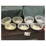 NEW stoneware baskets, 7pc