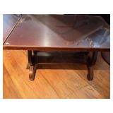 Glass and wood Side Table