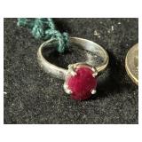 Sterling and Ruby Ring