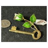 Rose Pin and brass key