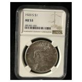 Graded Peace Silver dollar