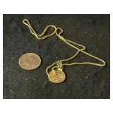 14K Gold Necklace with gold charm