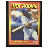 Juan Gonzalez Rookie card Juan Gonzalez Rookie card