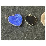14K Gold Heart Pendants or charms with stones 14K Gold Heart Pendants or charms with stones
