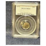 Graded 1972 dime Graded 1972 dime
