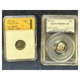1977 graded dimes 1977 graded dimes