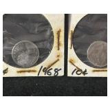 Canadian 10C silver coins