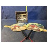 Silkscreen fans and wood spoons