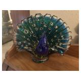 Glass art Peacock