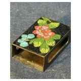 Matchbox holder, possibly cloisonne
