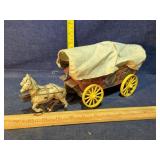Tin litho and plastic covered wagon