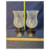 crackled Glass Candle holders