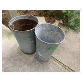 2 galvanized planters