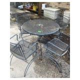 Metal table and 4 chairs