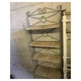 Folding wicker shelf