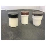 Milk glass medicine bottles