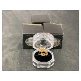 Crystal Diamond Lucite Ring Box