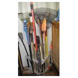 18 pcs: yard & garden tools: ax, split maul, pick,