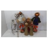 Figurine Lot-Skeleton, Pilgrims, Scarecrows & more Figurine Lot-Skeleton, Pilgrims, Scarecrows & more
