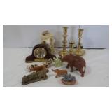 Home Decor Lot-Baldwin Candlestick, Clock, & Home Decor Lot-Baldwin Candlestick, Clock, &