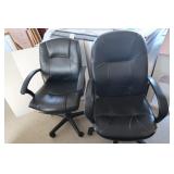 2 Adj Rolling Desk Chairs(1 w/broken arm,torn seat