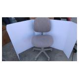 Adj. Rolling Desk Chair-fabric-Good Condition