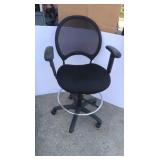 Adj. Desk Chair w/Foot Rest, Mesh Back-Good Cond.