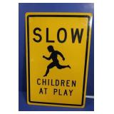 "Slow Children at Play" Metal Sign "Slow Children at Play" Metal Sign