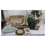 Misc Home Decor Lot-Sterling&Noble Clock, Basket,