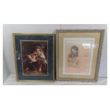 Framed/Matted Pencil Drawing-22"x`17" & Framed/Matted Pencil Drawing-22"x`17" &