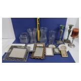 Misc Home Decor Lot-Candlesticks, Frames & more