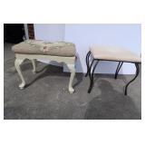 2 Padded Stools(1 needs repair-seat needs reset)