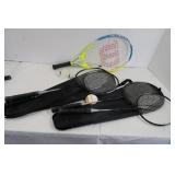 Wilson Tennis Racquet, 2 Badminton Sets Wilson Tennis Racquet, 2 Badminton Sets