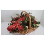 Christmas Basket w/Christmas Flowers