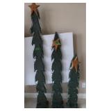 3 Wooden Lighted Christmas Trees(tallest-6 3 Wooden Lighted Christmas Trees(tallest-6