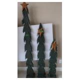 3 Wooden Lighted Christmas Trees(tallest-6