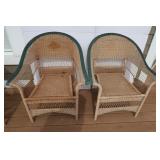 2 Wicker Porch Chairs-30"wx21" 2 Wicker Porch Chairs-30"wx21"