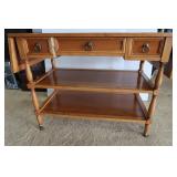 Wooden Table w/Folding Sides/3 Drawers,