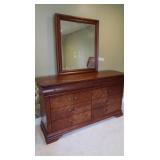 Collezione Europa Cherry Wood Dresser w/Mirror