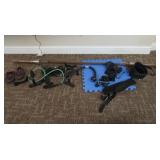 Fitness Lot-Olympic Bar, Leather Gloves, Jump Rope