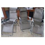 3 Folding Lounge Chairs