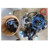 Misc Lot-Basket w/Extension Cords &more