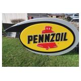 New/Old Stock Pennzoil Light-up Sign w/Cord-9