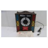 New/Old Stock Vintage Deluxe Miller Time Clock w/ New/Old Stock Vintage Deluxe Miller Time Clock w/