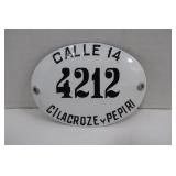 Vintage Porcelain Motorcycle Plate-5 1/2"x4" Vintage Porcelain Motorcycle Plate-5 1/2"x4"