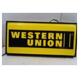 Western Union Elec Plastic Light-up Sign(works)