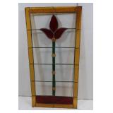 Vintage Color Stained Glass w/Lead-22 1/2"x11 1/2" Vintage Color Stained Glass w/Lead-22 1/2"x11 1/2"
