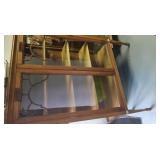 Antique Wood Hutch w/Glass(very good cond)-42Wx62"